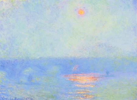 Claude Monet Waterloo Bridge, Effect of Sunlight in the Fog Sweden oil painting art